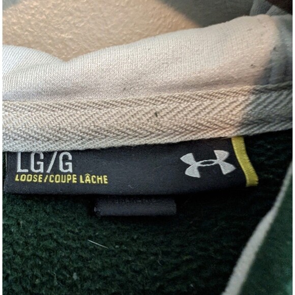 Under Armour Size Large Green Hoodie Pullover Loose Hunter Mens L Sweatshirt LS - Picture 2 of 5